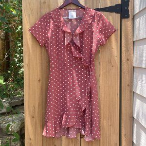 ✨NWT✨ Pink Polka Dot Ruffle Dress